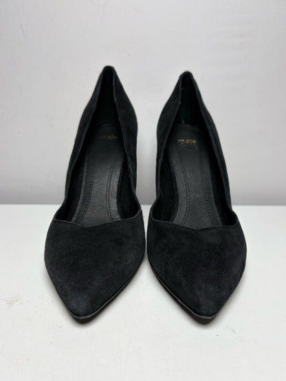 Women's Shoe Size 40 (US 9.5) Maje Black Suede Leather NWOT Pre-Owned Pointed Toe Heels