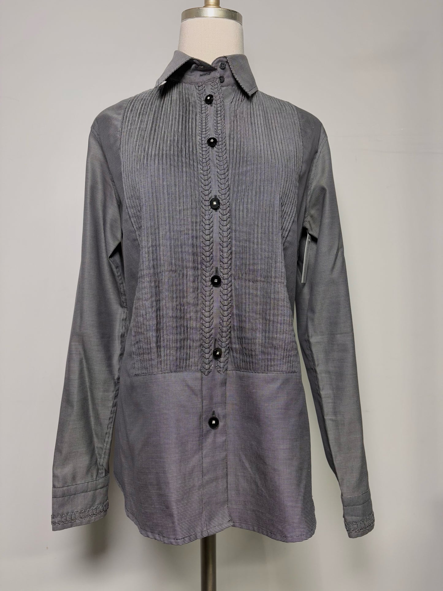 Women Size 46 (10, US) Etro Black Micro-check Shirt