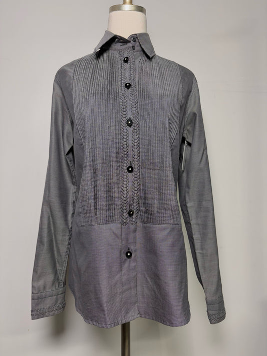 Women Size 46 (10, US) Etro Black Micro-check Shirt