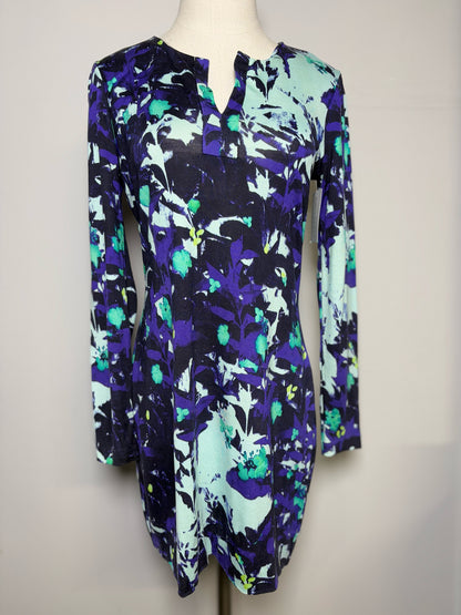 Women Size 2 Diane Von Furstenberg Purple, black, teal Print Dress