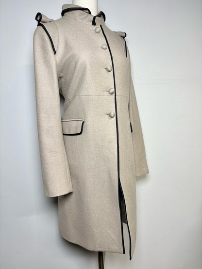 Women Size 46 (10, US) Valentino Taupe Solid 65% Wool 35% Mohair Coat