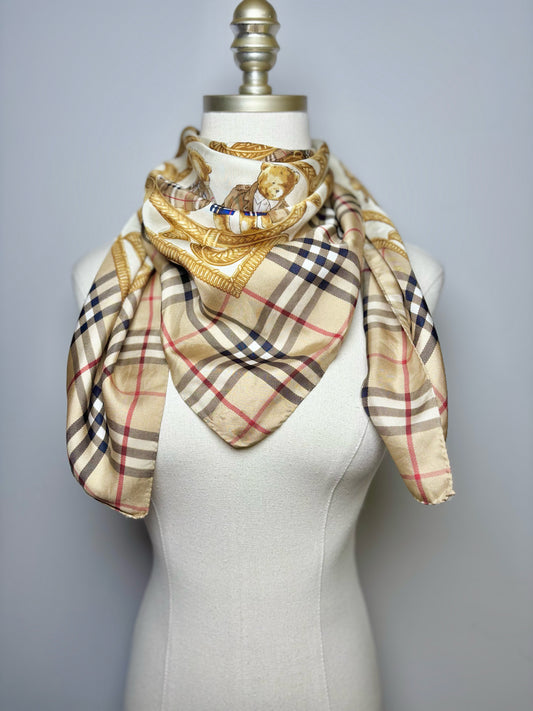 Burberrys' Teddy Bear Silk Scarf