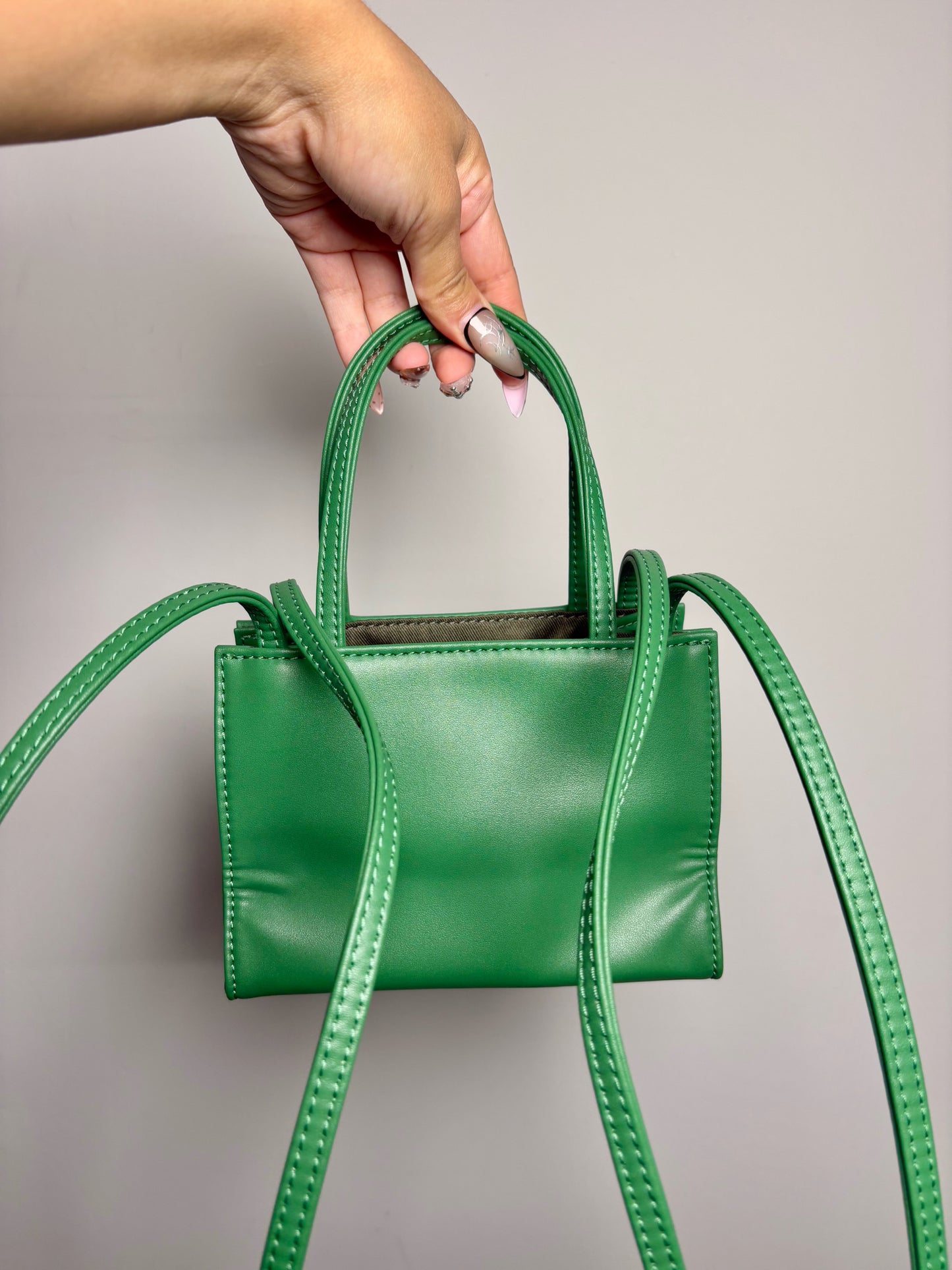 Telfar Solid Green Faux Leather Mini Purse