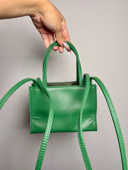 Telfar Solid Green Faux Leather Mini Purse