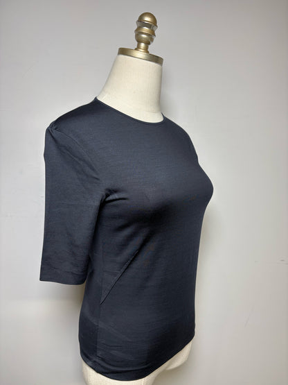 Women Size S Jil Sander Black Silk Blend Vintage Pre-owned T-Shirt