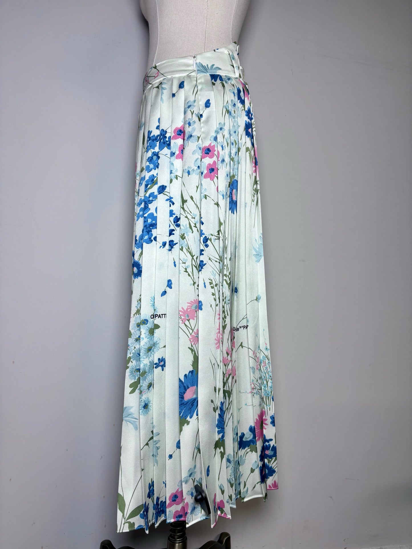 Size 40 (XS) Off-white Floral Print Pre-owned, NWT Midi Skirt
