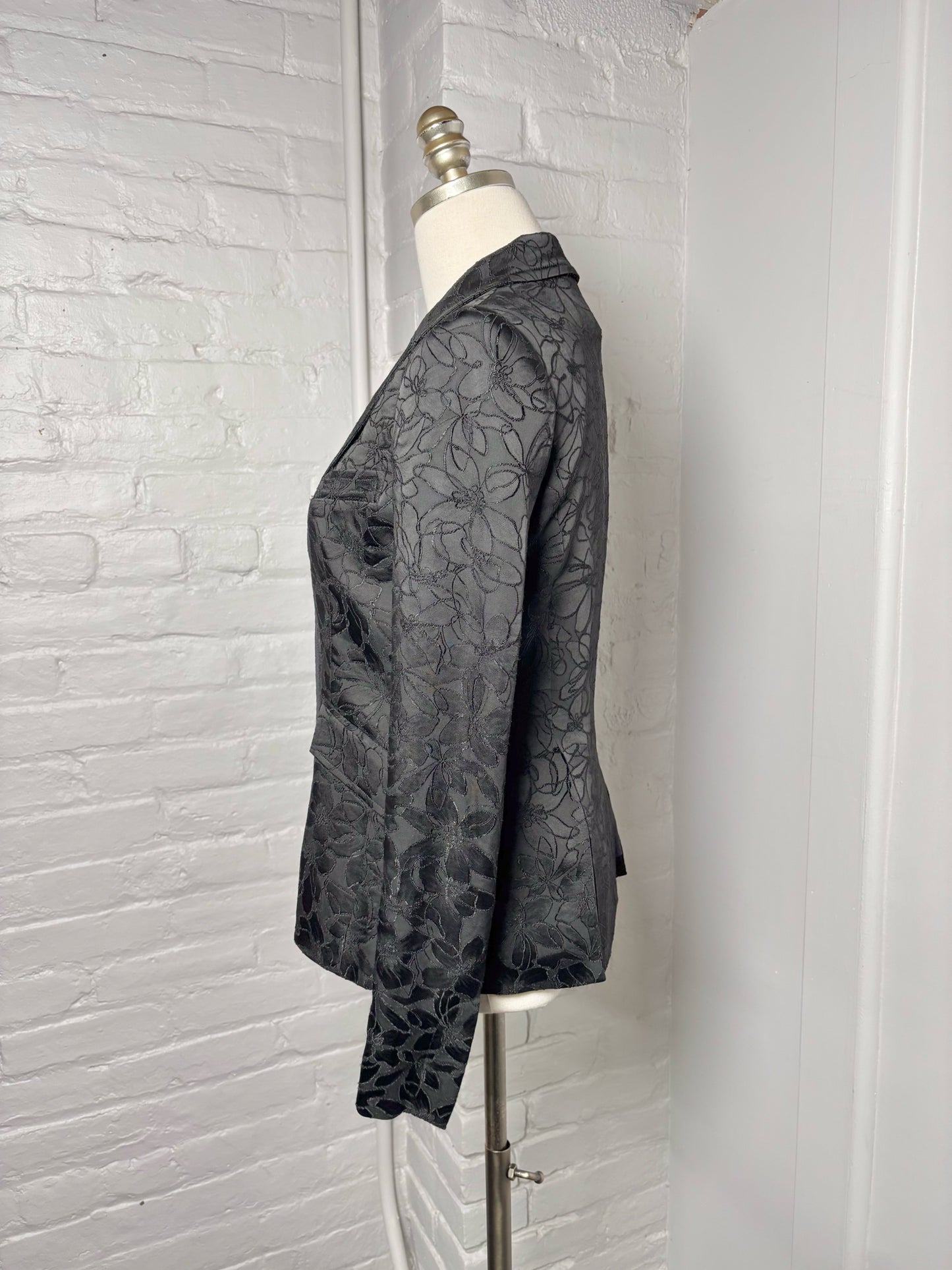 Women Size 0 ZAC POSEN Black Embroidered Special Occasion Blazer