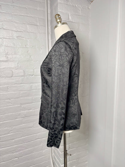 Women Size 0 ZAC POSEN Black Embroidered Special Occasion Blazer