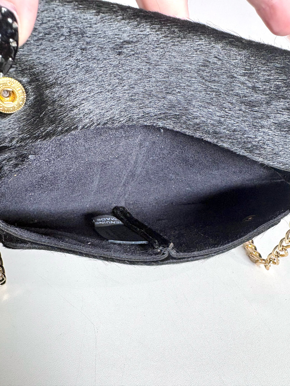Ann Mashburn Black Ponyhair Pre-owned Clutch Purse