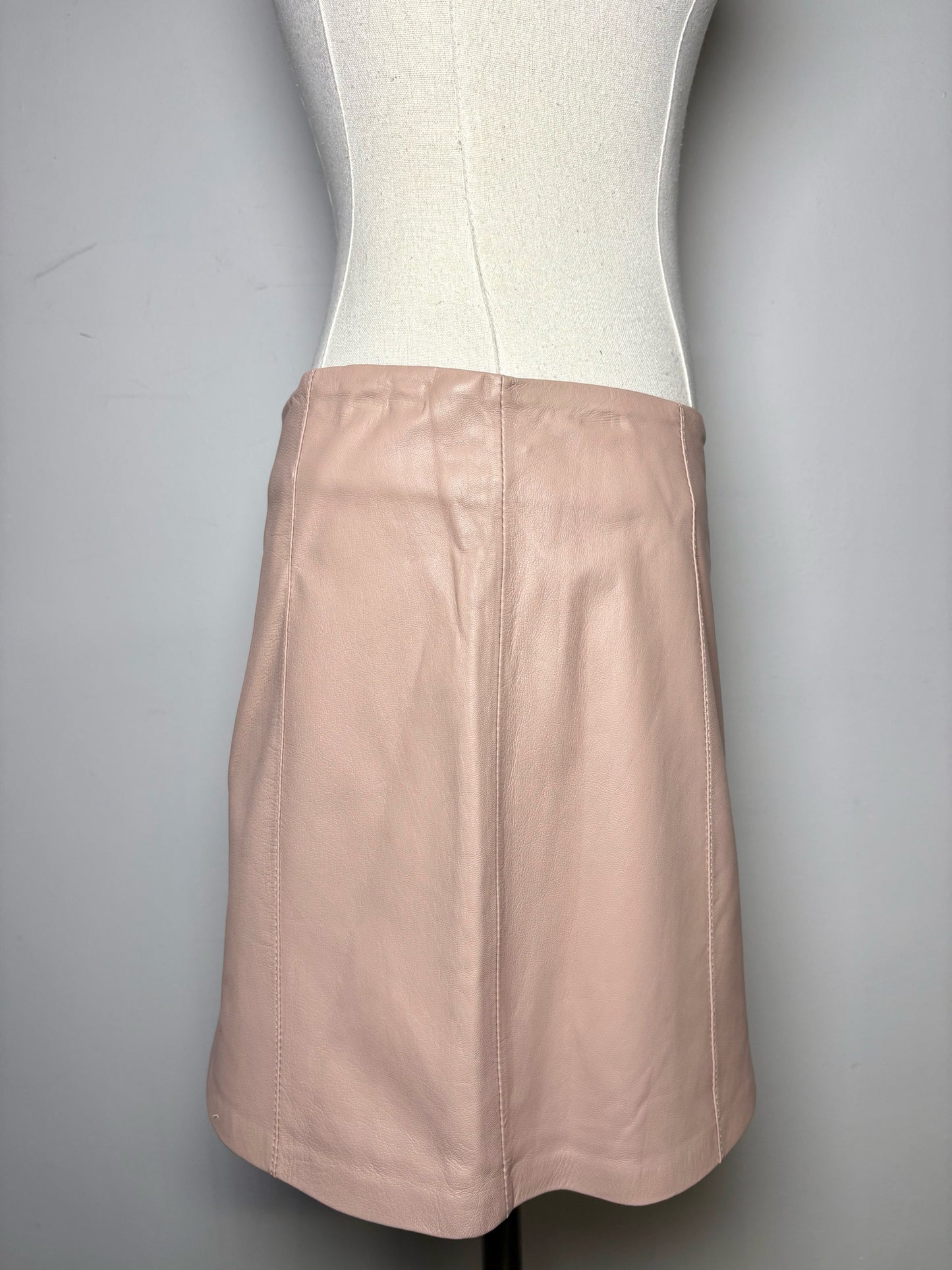 Women Size S Alexander Wang Dusty Pink Solid Leather Pre-owned Skirt