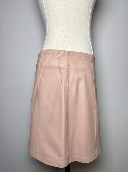 Women Size S Alexander Wang Dusty Pink Solid Leather Pre-owned Skirt