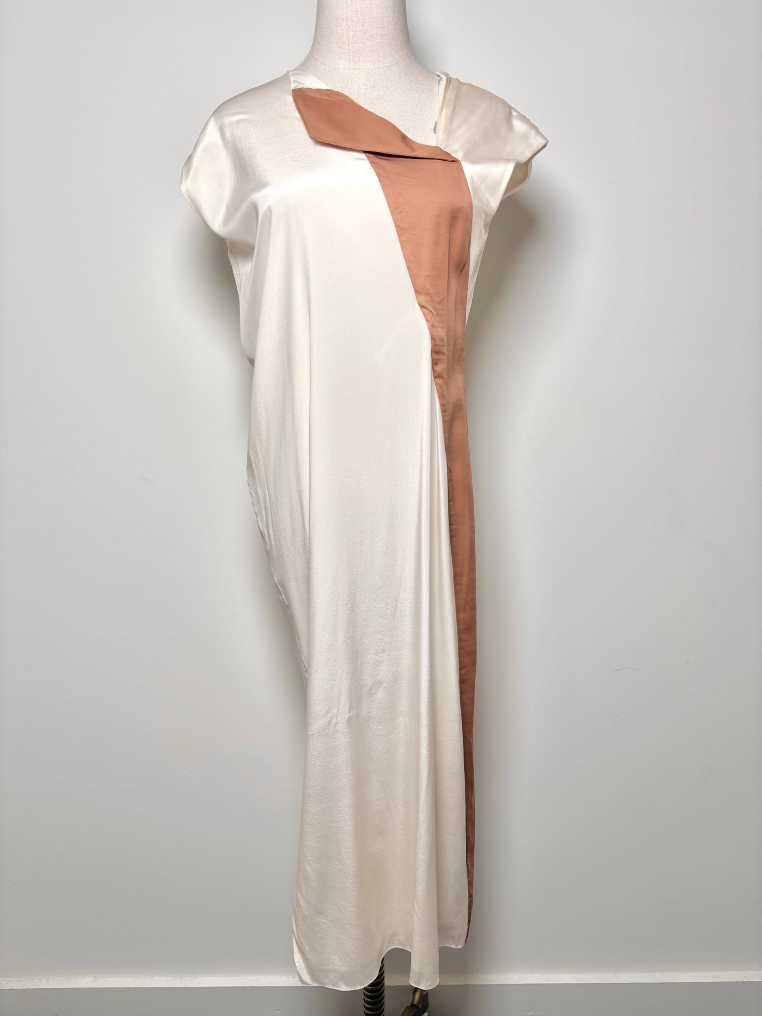 Women Size 6 Reed Krakoff Cream Colorblock Silk Blend NWT Dress Women Size 6 Reed Krakoff Cream Colorblock Silk Blend NWT Dress
