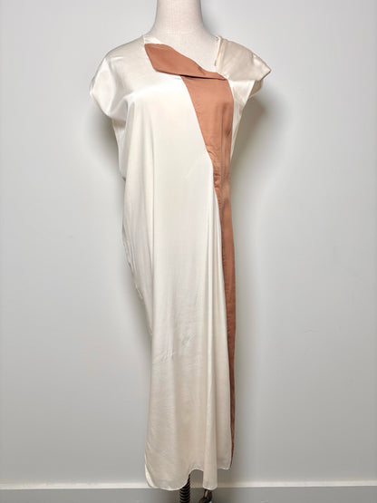 Women Size 6 Reed Krakoff Cream Colorblock Silk Blend NWT Dress