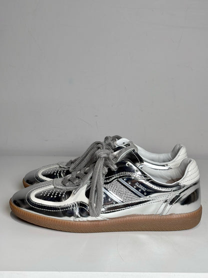 W Shoe Size 7/7.5 Alohas Metallic Silver Sustainable Leather Women's Sneakers