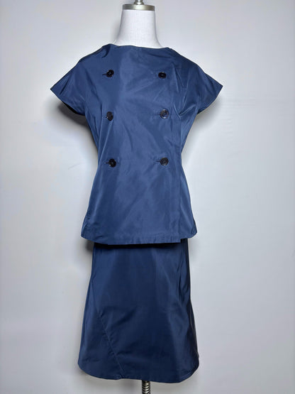 Women Size 36 (6 US) Jil Sander Navy Blue Solid Vintage Pre-owned 2 Piece Set