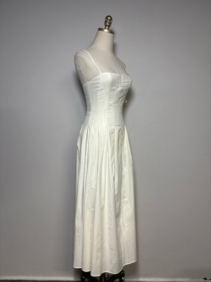 Women Size 2 Reformation Off White Organic Cotton Pre-Owned Maxi Dress