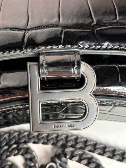 Balenciaga Gunmetal Hourglass Wallet on Chain NWOT Pre-owned