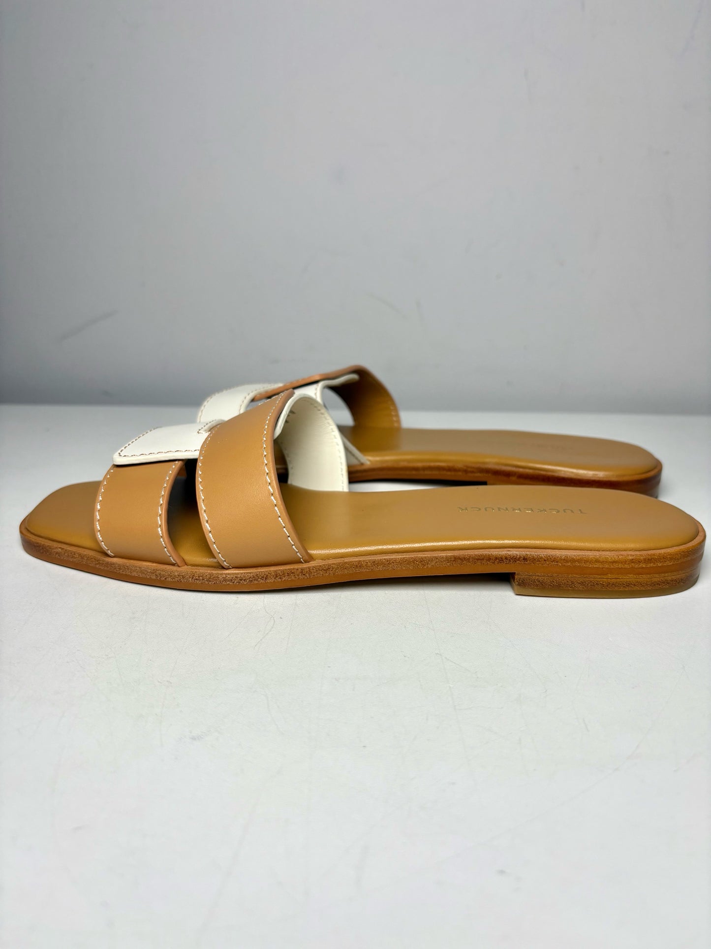 W Shoe Size 9 Tuckernuck Cognac & White Muse Leather Sandals