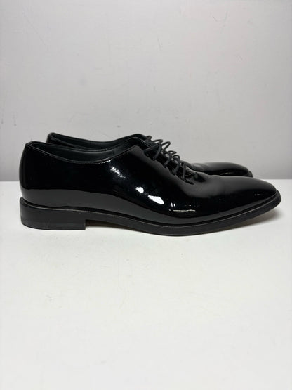 Men Shoe Size 7 Manolo Blahnik Black Patent Leather Pre-Owned Oxford Dress Shoes