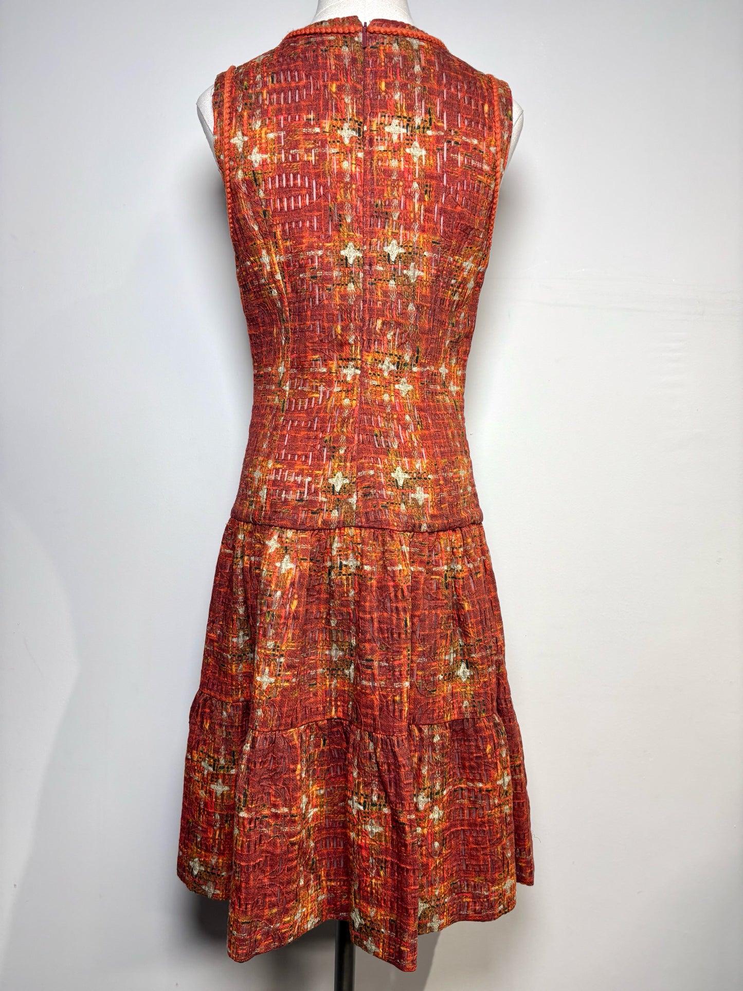 Women Size 6 CH Carolina Herrera Orange Knit Pre-owned Dress