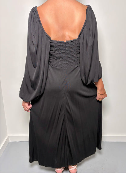 Women Size M The Westside Black Solid Viscose Dress