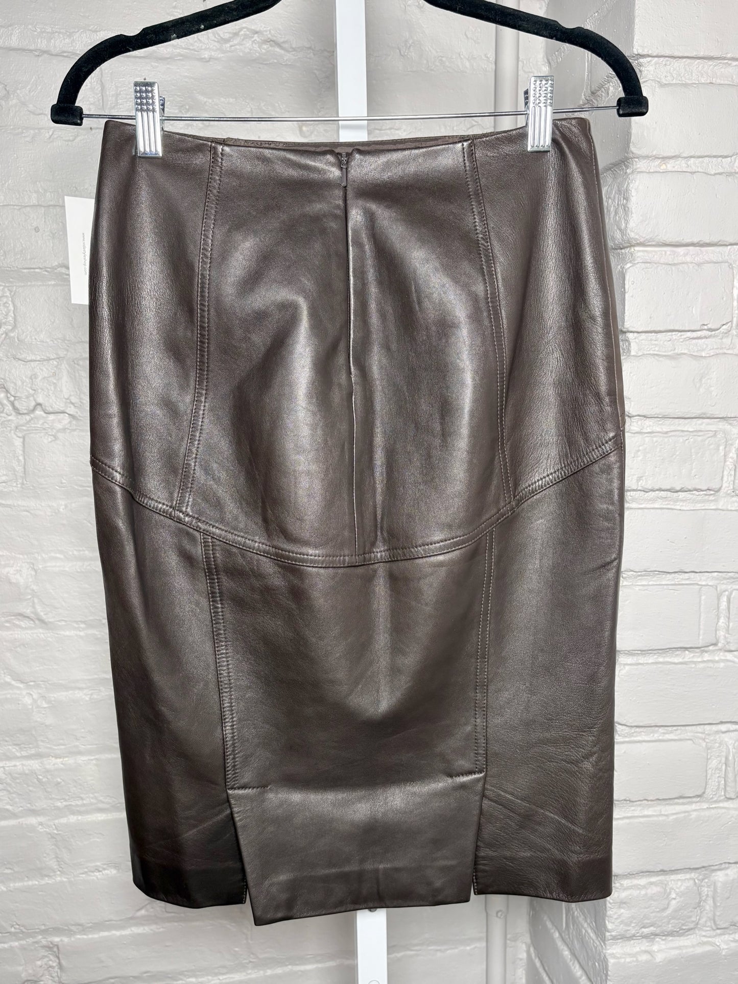 Women Size 2 Lafayette 148 Brown Solid Skirt