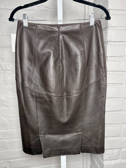 Women Size 2 Lafayette 148 Brown Solid Skirt