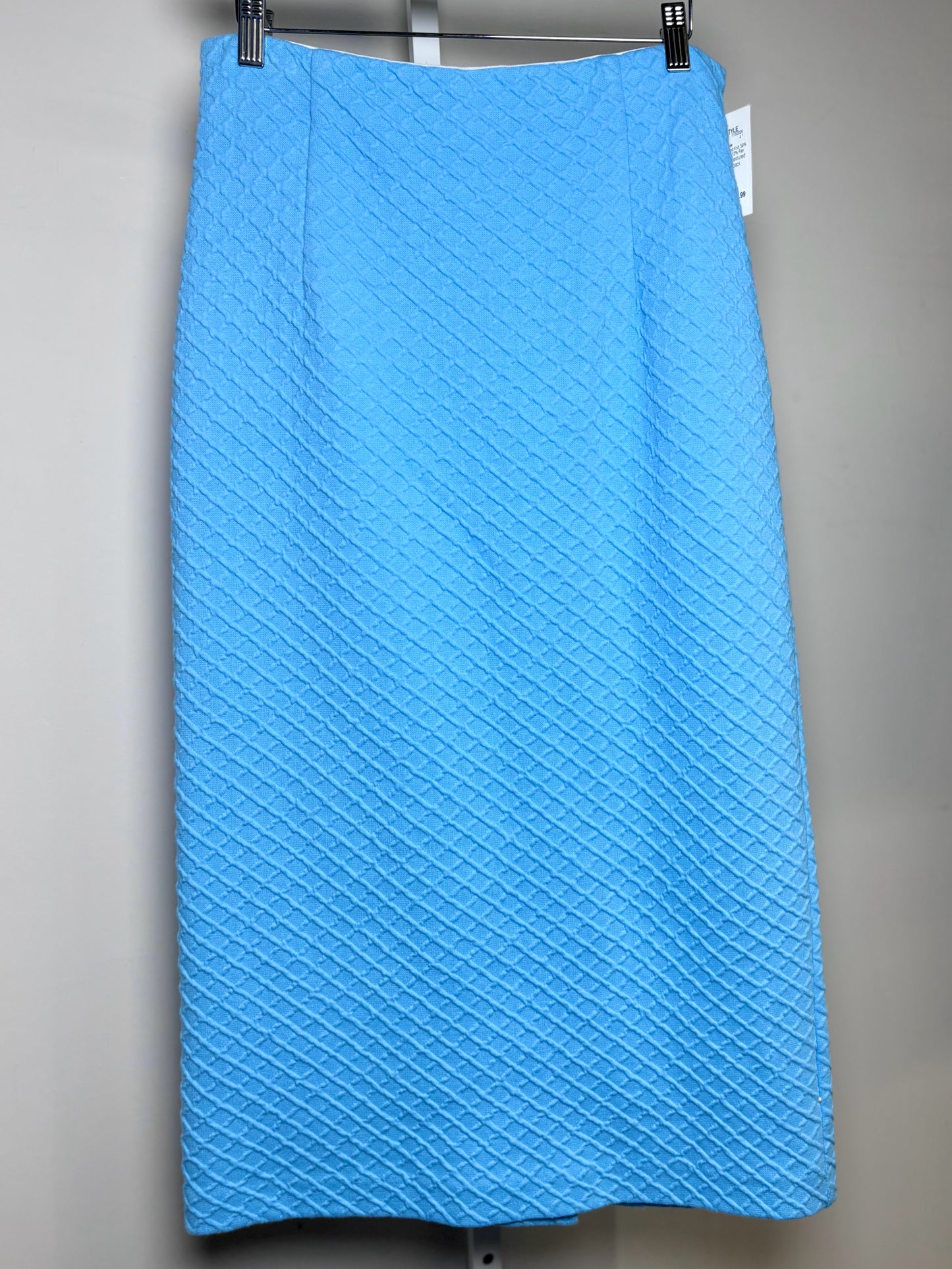 Women Size M Pearl by Lela Rose Sky Blue Textured Knit Pre-owned Midi Skirt