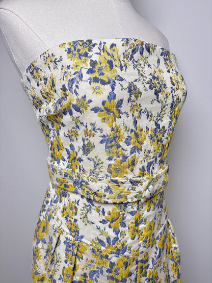 Women Size L Lovers & Friends Yellow, cream, blue Floral Polyester Dress