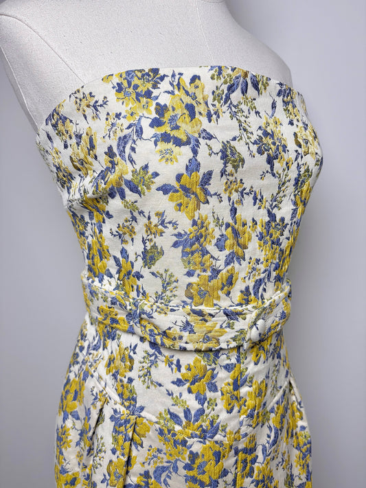 Women Size L Lovers & Friends Yellow, cream, blue Floral Polyester Dress