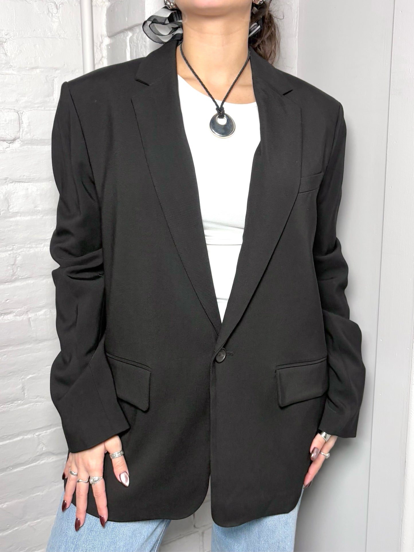 Women Size 12 A.L.C. Black Solid Blazer