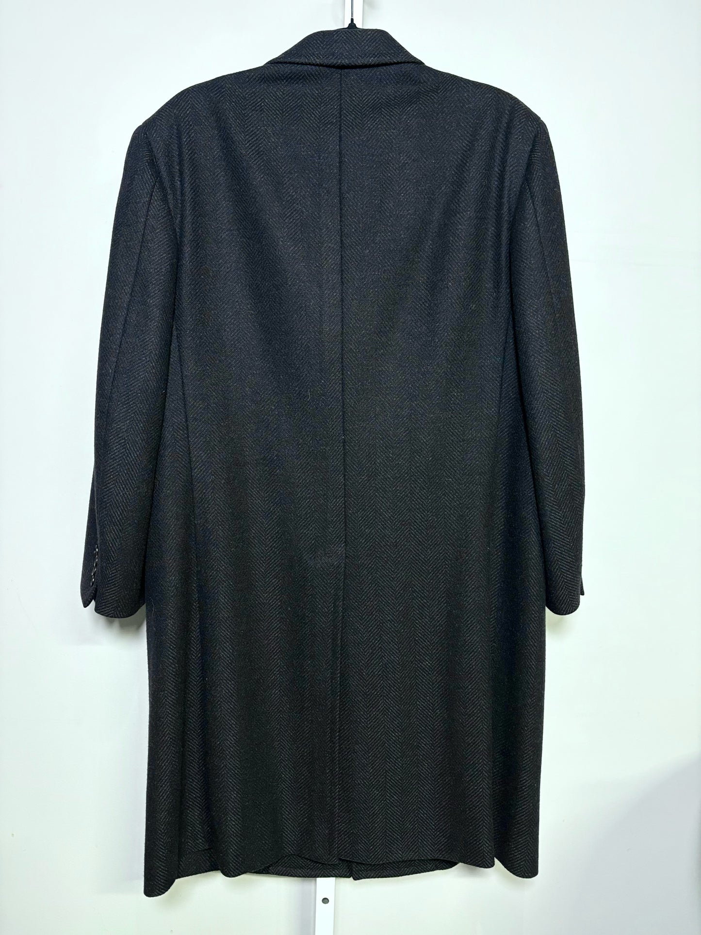 Canali Charcoal 90% Wool 10% Cashmere Chevron Men's Mens Size 50R Coat
