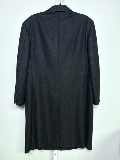 Canali Charcoal 90% Wool 10% Cashmere Chevron Men's Mens Size 50R Coat