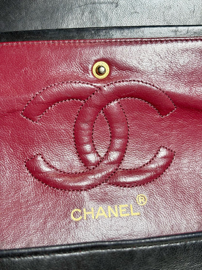 Chanel Quilted Vint Leather DoubleFlap Series 0 24K Gold-Plated Pre-owned Bag