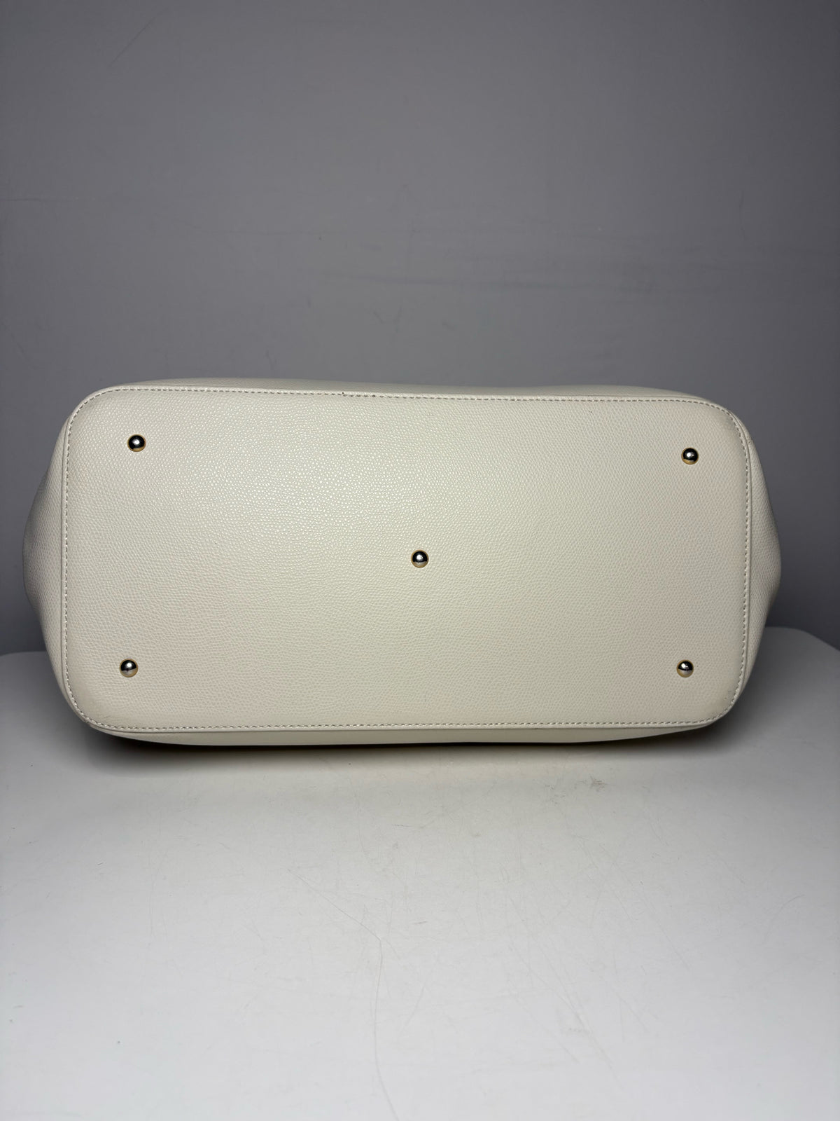 Women's Misuri Firenze Bone Neutral Hand-Stitched Italian Leather Pre-Owned Satchel Bag