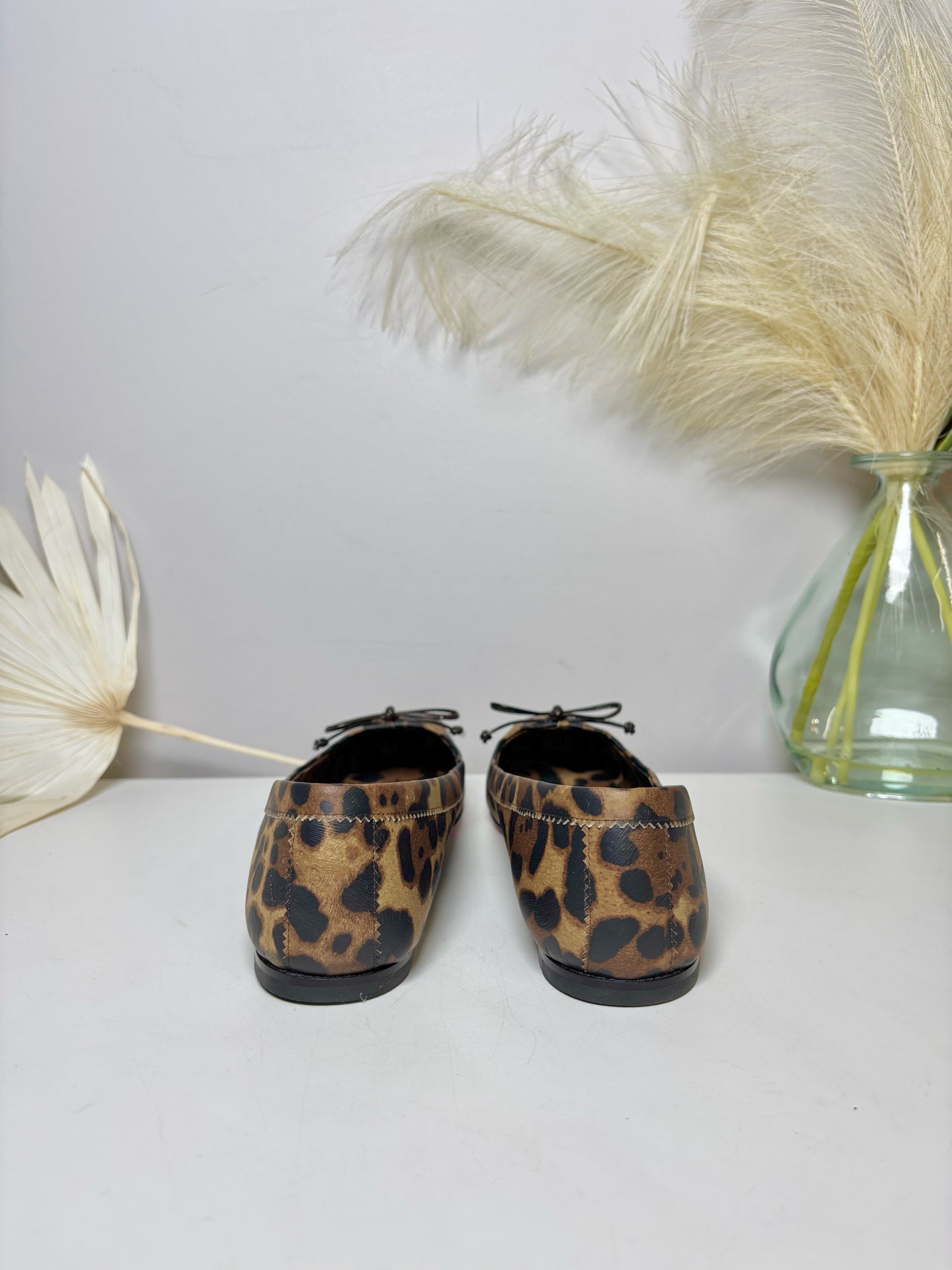 W Shoe Size 10 Christian Louboutin Brown, Black Leopard Print NWT Flats