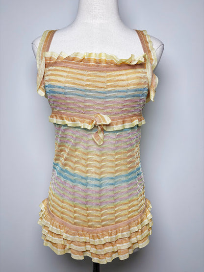 Women Size 40 Missoni Multi-Color Stripe Pre-owned Tank Top
