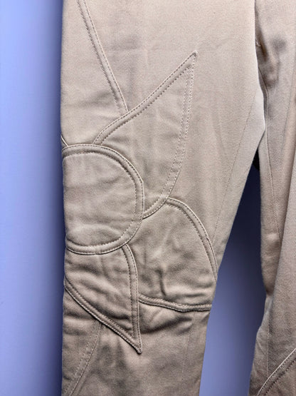 Women Size 38 (2 - 4 US) Dolce & Gabbana Tan Embroidered Cotton Vintage Pants