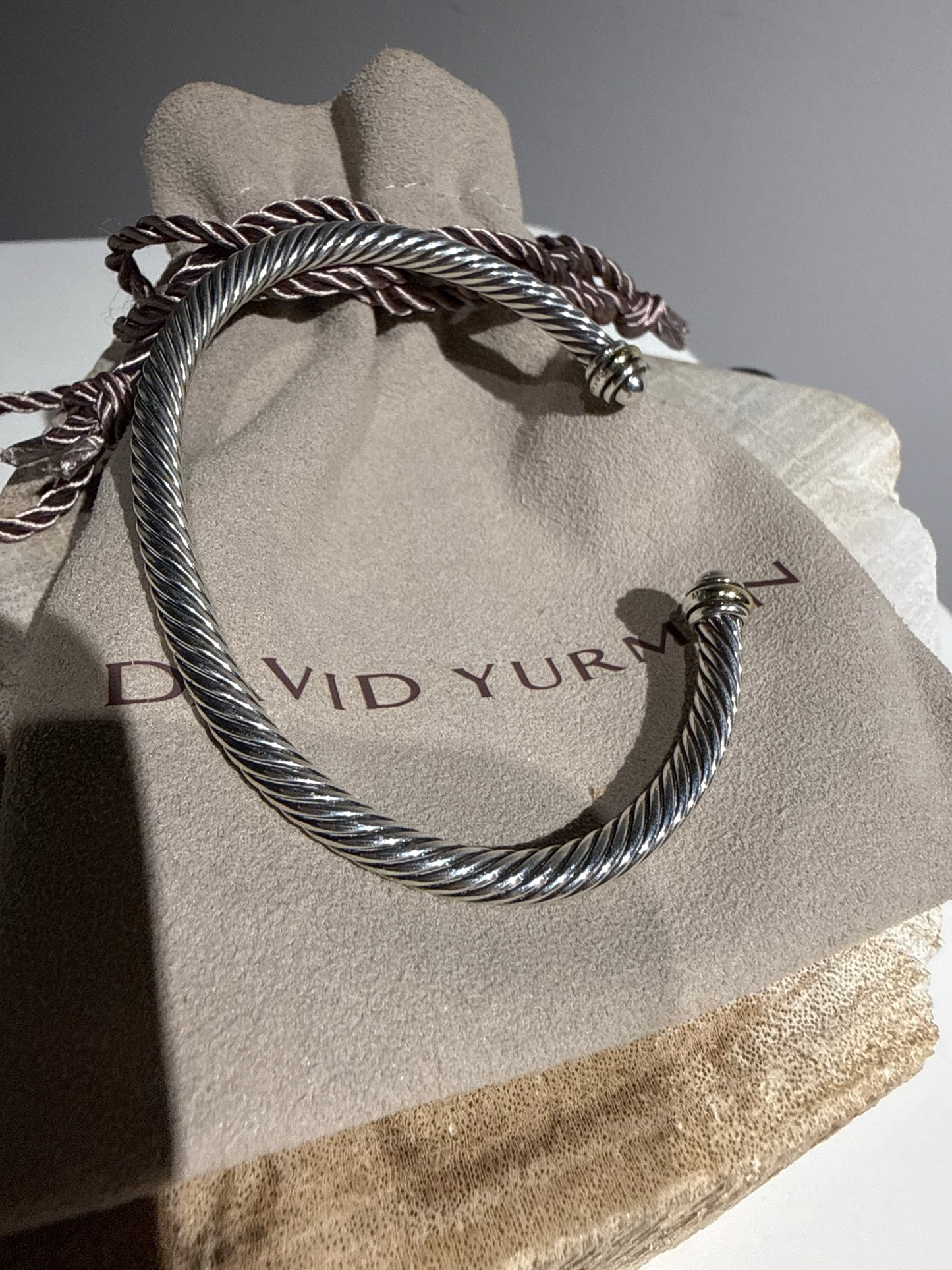 David Yurman Cable Twist 4mm Sterling Silver/18k Yellow Gold Bracelet