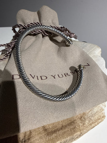 David Yurman Cable Twist 4mm Sterling Silver/18k Yellow Gold Bracelet