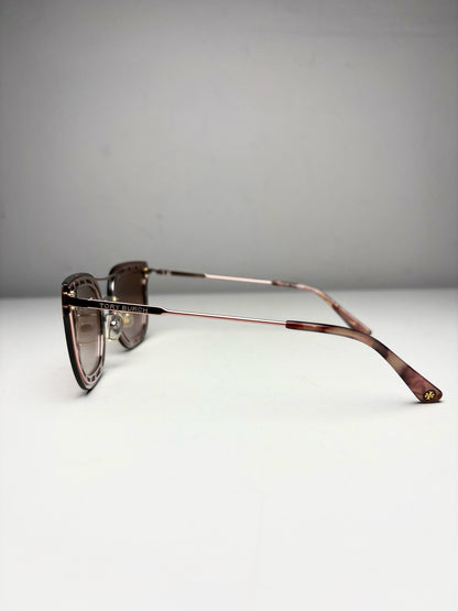 Women's Tory Burch TY6067 Rose Gold & Light Pink Tortoiseshell Pre-Owned Cat-Eye Sunglasses