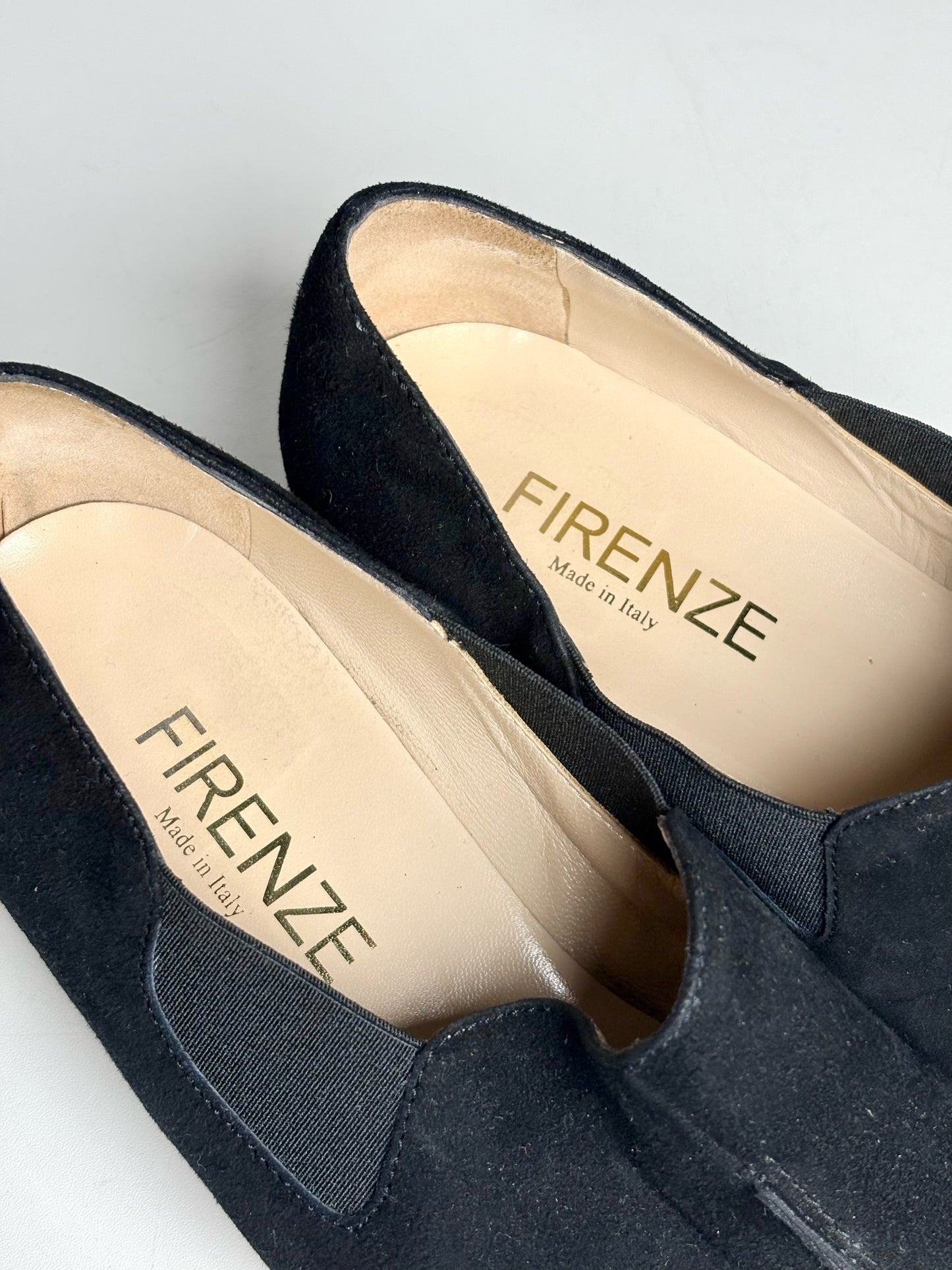 W Shoe Size 9 Firenze Black Leather Suede Women's Pre-owned, NWT Loafers