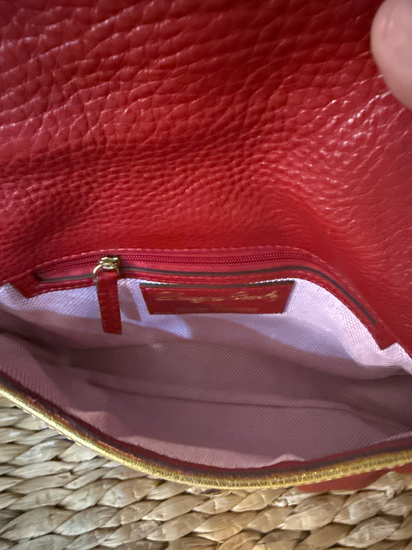 Women's Dooney & Bourke Hayden Red/Gold 2006 Vintage Pre-owned Clutch Bag