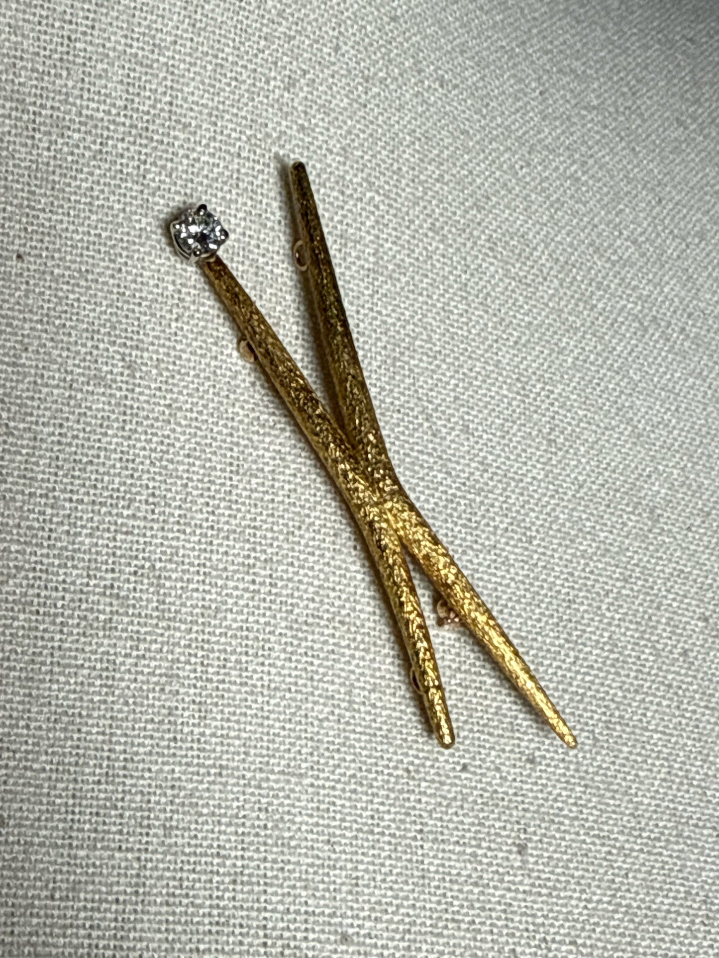 14K Gold Pendant w/Vintage European-Cut Diamond .40 ct. I/SI1