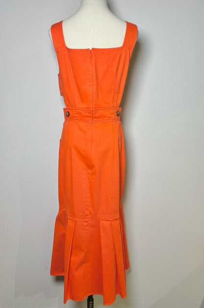 Women Size M Hunter Bell Orange Solid Cotton NWT Giselle Dress