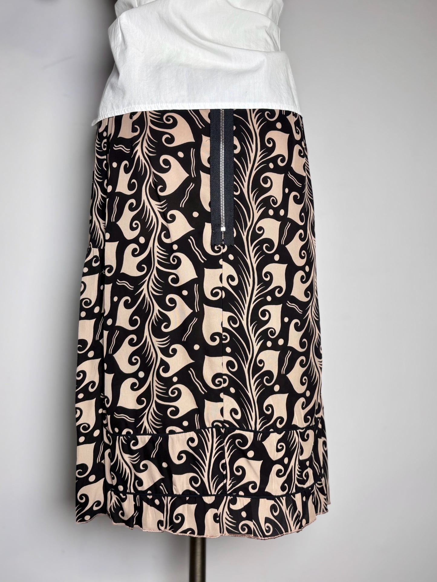 Women Size 38 Marni Black, Beige Abstract Art Pre-owned Skirt