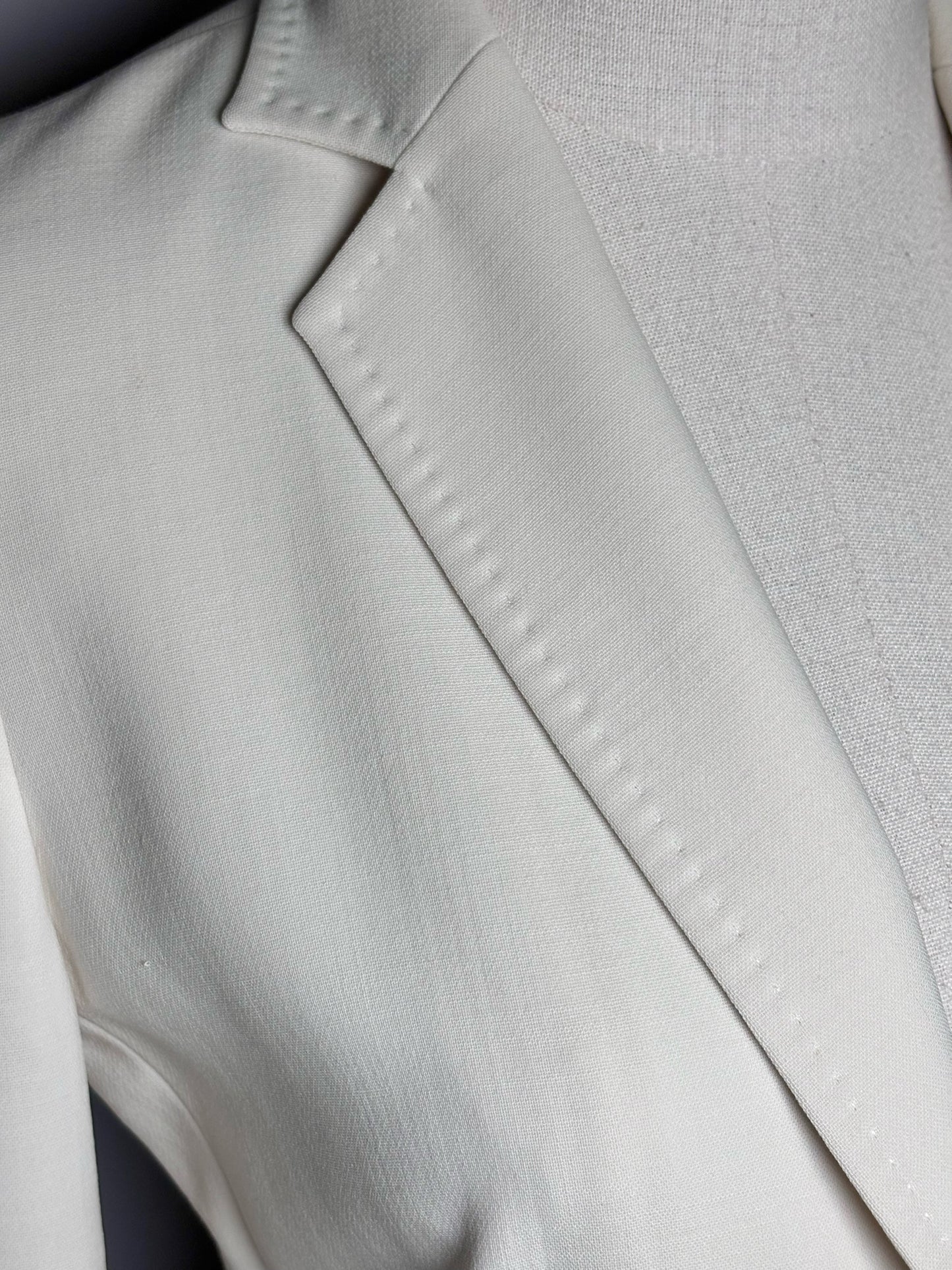 Women Size 6 Max Mara Cream Solid Wool Blend Women's Pre-owned Blazer