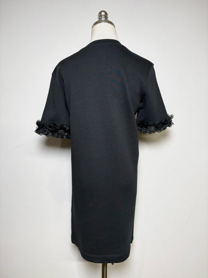 Women's Size 4 Love Moschino Black Floral Cotton Blend Pre-Owned Knee-Length Dress
