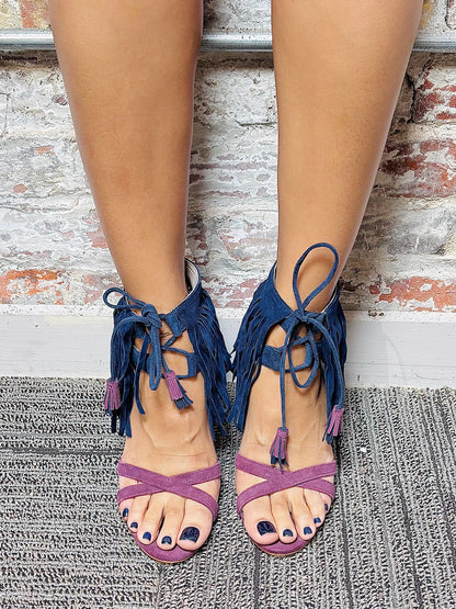 W Shoe Size 39 Boden Purple Suede Heels