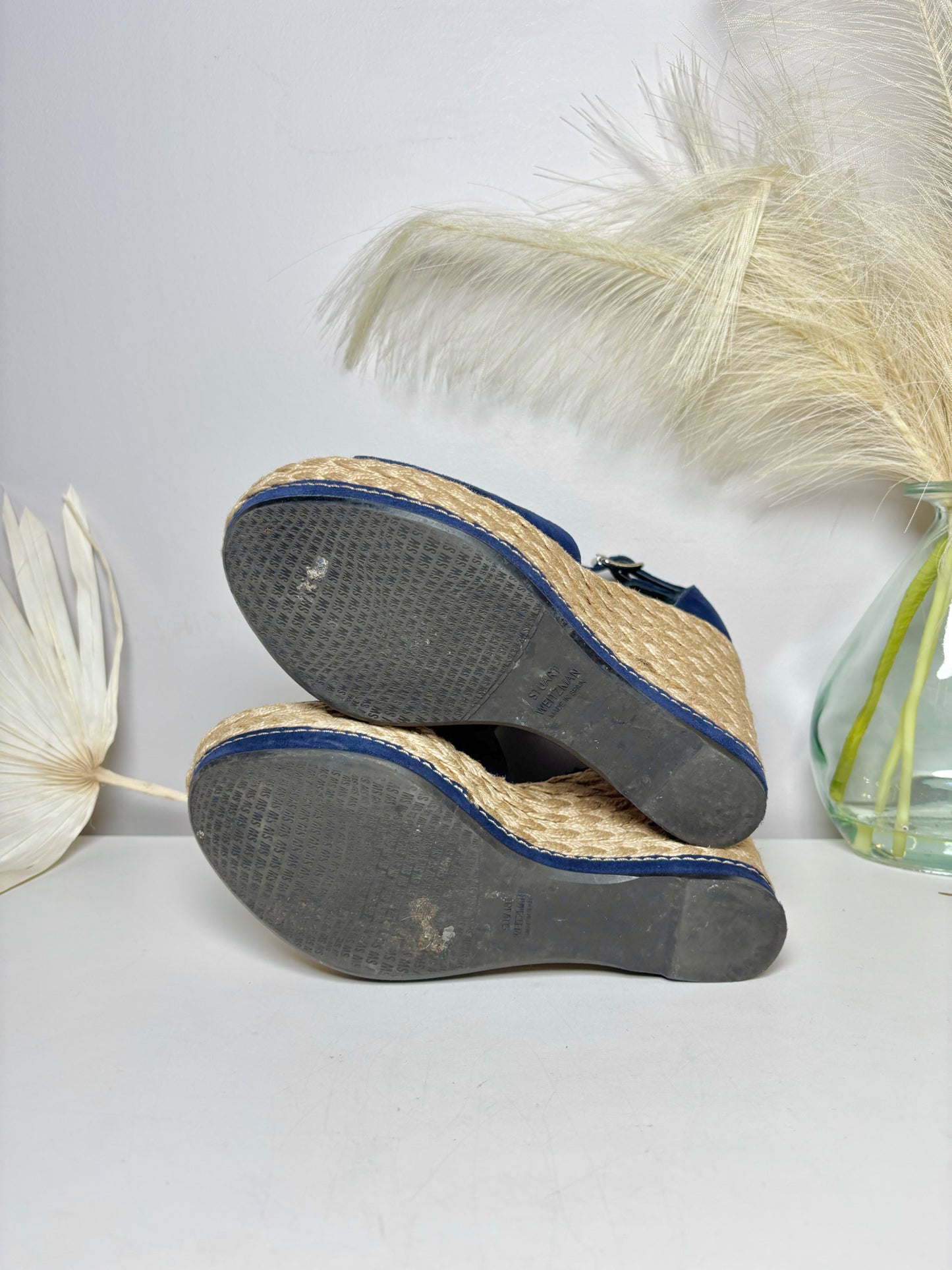 W Shoe Size 8 Stuart Weitzman Blue Suede Wedges